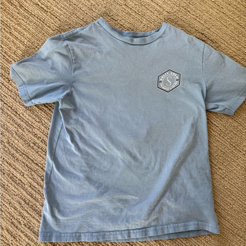 Salty Crew Light Blue Short Sleeve Tee with Chest Crest